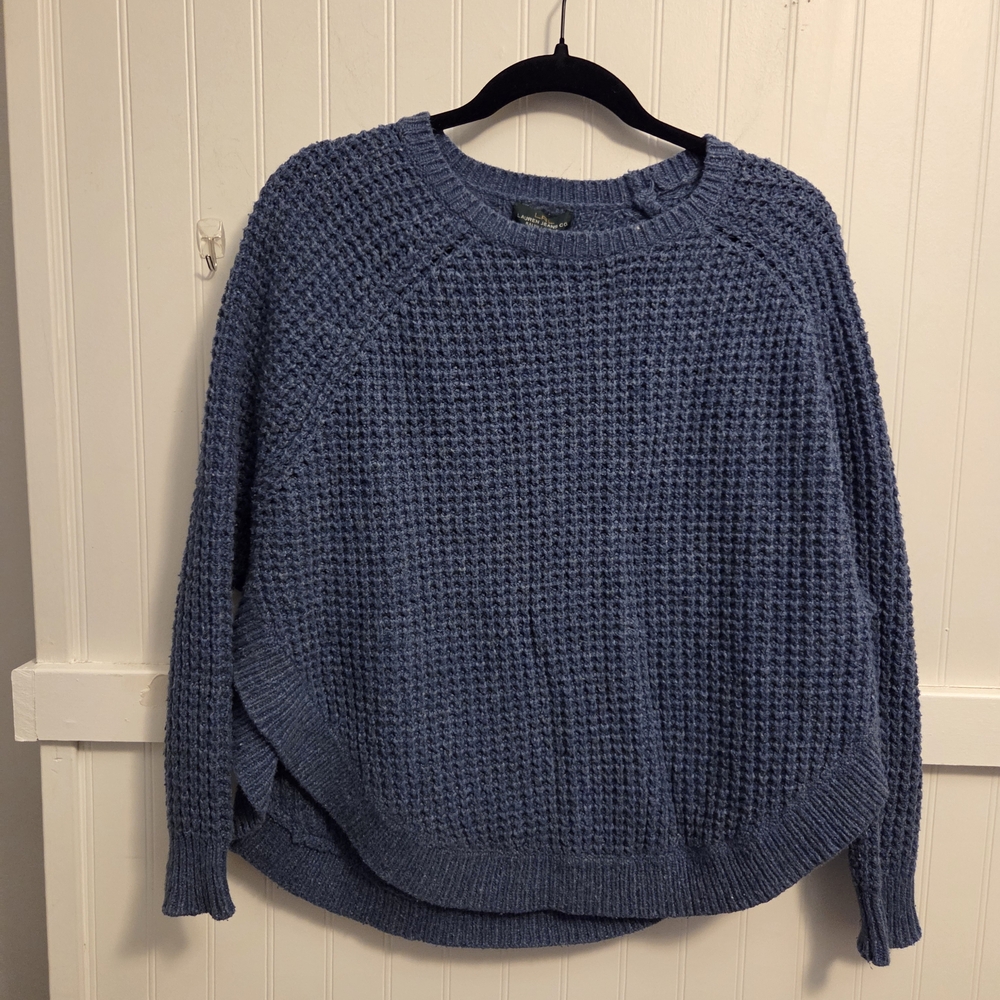 Ralph Lauren Textured Blue Crew Neck Sweater